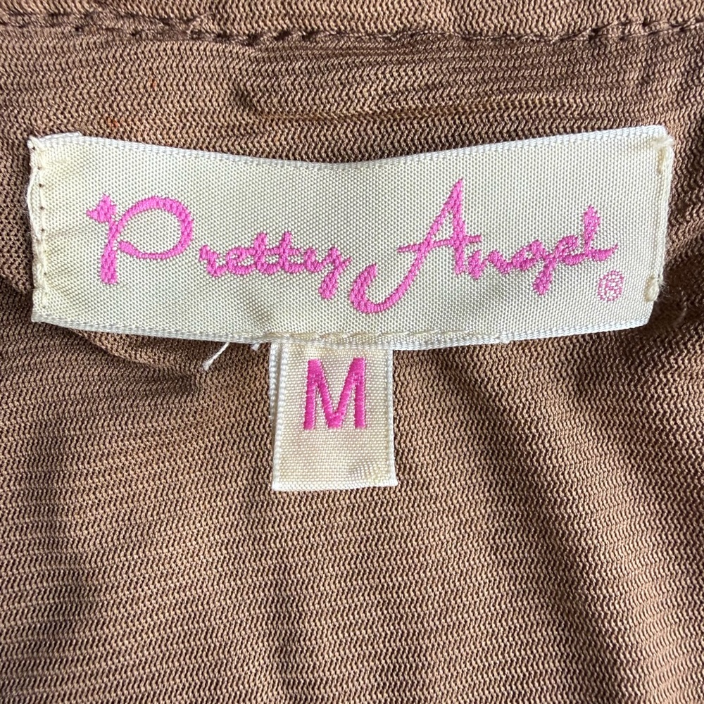 Pretty Angel Brown and Tan Lace Embellished‎ Blouse - Picture 5 of 9
